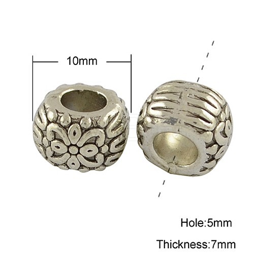 Tibetan Style Alloy European Beads X-MPDL-2206-AS-FF-1