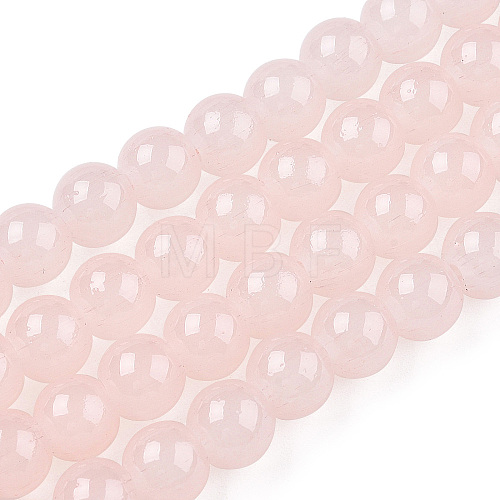 Baking Painted Imitation Jade Glass Round Bead Strands DGLA-Q021-8mm-41-1