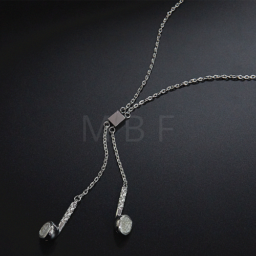 Fashionable Stainless Steel Earphone Pendant Necklaces for Daily Wear IO7350-1