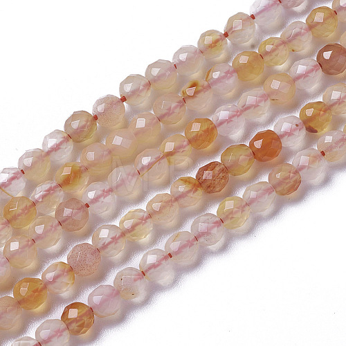 Natural Red Chalcedony Beads Strands G-F596-22-4mm-1