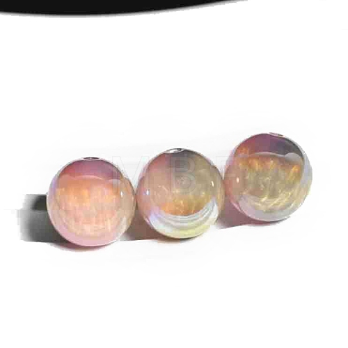 30Pcs Gradient Color & UV Plating Rainbow Iridescent Opaque Resin Beads PW-WG1BD98-03-1