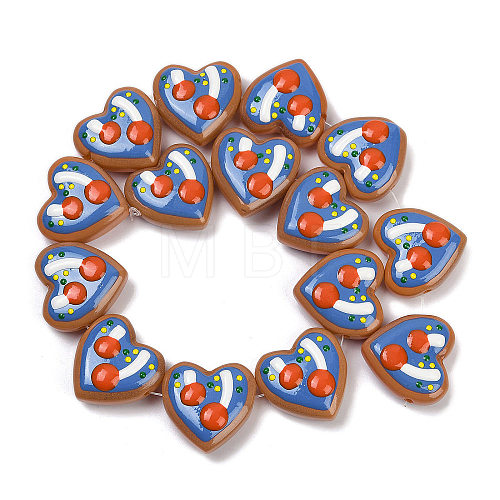 Hanmade Heart Lampwork Beads Strands LAMP-P069-04A-02-1