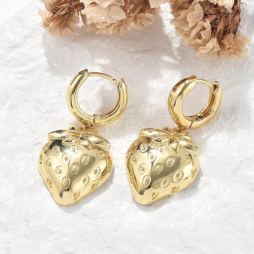 Brass Hoop Earrings Lead Free & Cadmium Free EJEW-R016-08G-01-1