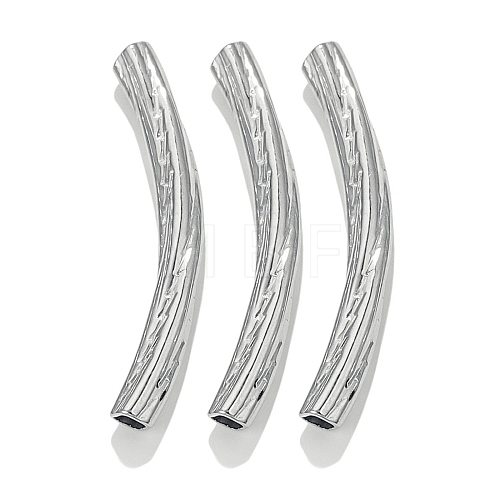 304 Stainless Steel Curved Tube Beads STAS-M071-03D-P-1