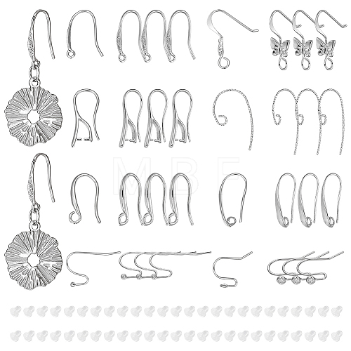 32pcs 8 styles Brass Earring Hooks KK-BC0010-20-1