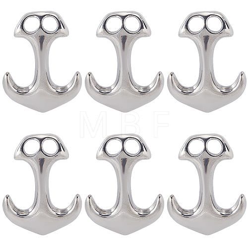 SUNNYCLUE 6Pcs 304 Stainless Steel Hook Clasps STAS-SC0008-12-1