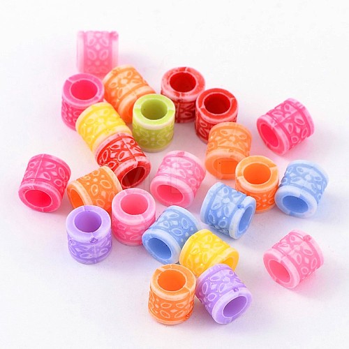 Acrylic European Beads PAB2851Y-1