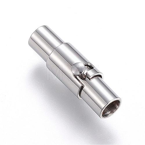 Tarnish Resistant 304 Stainless Steel Locking Tube Magnetic Clasps STAS-D159-33-1