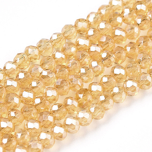 Electroplate Glass Beads Strands EGLA-A034-T8mm-A01-1