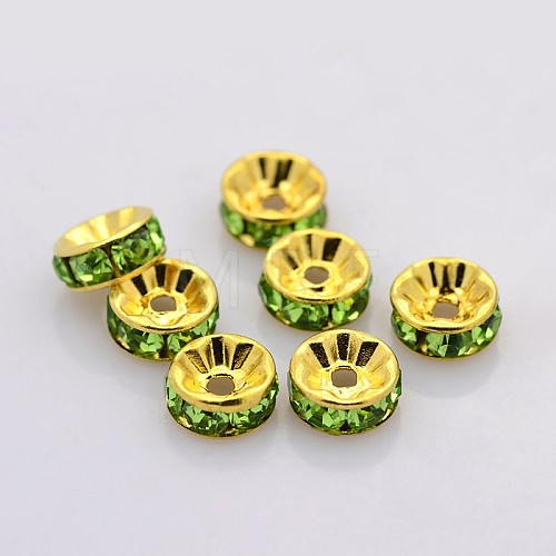 Brass Rhinestone Spacer Beads RB-A014-Z7mm-07G-1