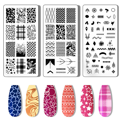 Stainless Steel DIY Nail Art Templates MRMJ-WH0092-002-1