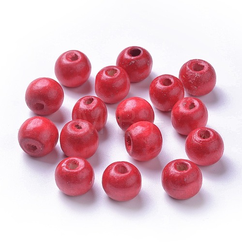 Dyed Natural Wood Beads WOOD-Q006-12mm-01-LF-1