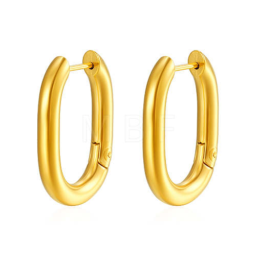 Stylish Stainless Steel Oval Hoop Earrings YV3043-6-1