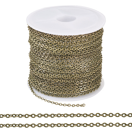 Brass Coated Iron Flat Cable Chains CH-TAC0007-01AB-1