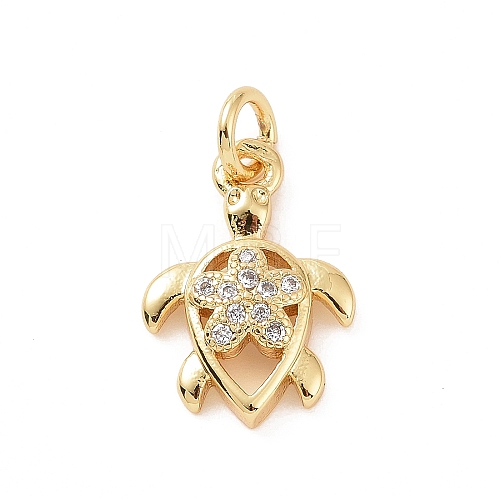 Brass Micro Pave Cubic Zirconia Charms KK-C012-46G-1