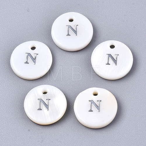 Natural Freshwater Shell Pendants X-SHEL-Q018-01A-N-P-1