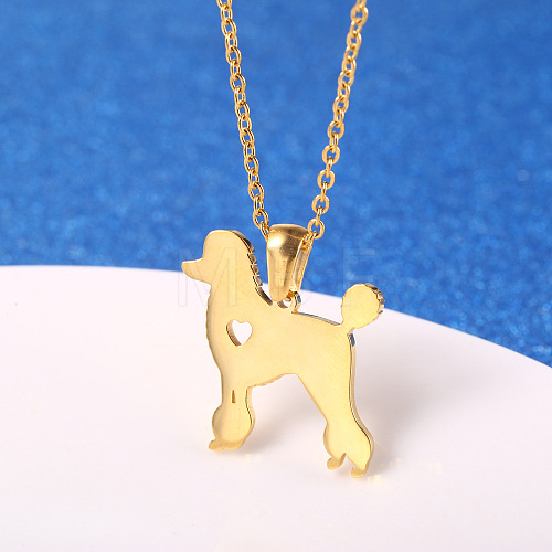 Cute Cartoon Animal Stainless Steel Pendant Necklaces QV5065-18-1