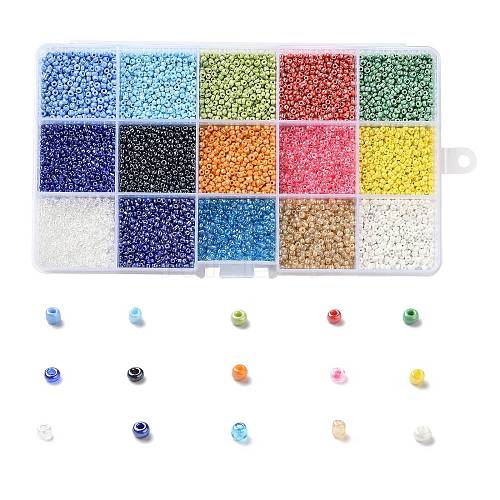 180G 15 Colors Glass Seed Beads SEED-JQ0003-01D-2mm-1