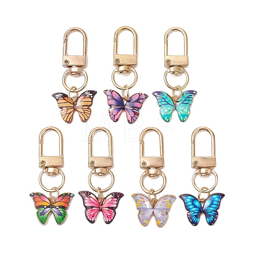 Butterfly Alloy Enamel Pendant Decorations KEYC-JKC00925-1