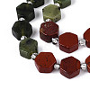 Natural Canada Jade & Red Jasper & Rainbow Moonstone Beads Strands G-T144-17B-01-3