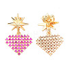 Cubic Zirconia Diamond Stud Earrings EJEW-N011-58A-1