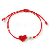 Brass & Resin Beads Braided Bead Bracelets BH1312-17-1