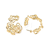 Brass Wire Wrapped Flower Stud Earrings for Women EJEW-P214-09G-2