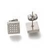 304 Stainless Steel Micro Pave Clear Cubic Zirconia Stud Earrings EJEW-H018-03P-04-1