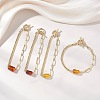 Rectangle Natural Amber Bead Link Bracelets BJEW-JB13365-1