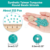 2 Strands Synthetic Taiwan Turquoise Round Beads Strands G-AR0004-71-2