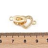 Brass Micro Pave Clear Cubic Zirconia Interlocking Clasps KK-C075-37G-3