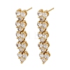 Flat Round Brass Micro Pave Clear Cubic Zirconia Stud Earrings EJEW-H180-12G-4