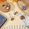 6Pcs 6 Colors Cat Head PVC Anti-Lost Key Sleeve Pendant Decorations HJEW-GL0001-30-5