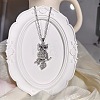 Vintage Alloy Crystal Rhinestone Owl Pendant Necklaces WU5085-7
