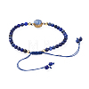 Adjustable Natural Lapis Lazuli(Dyed) Braided Bead Bracelets BJEW-JB04558-02-4