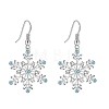 Snowflake Brass Micro Pave Clear Cubic Zirconia Dangle Earrings FS-WG5A986-04-1