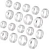 DICOSMETIC 18Pcs 9 Size 201 Stainless Steel Plain Band Ring for Men Women RJEW-DC0001-07B-1