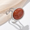 Oval Natural Red Jasper Finger Rings RJEW-M062-02P-14-1