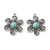 Tibetan Style Alloy & Acrylic Pendants FIND-B058-04AS-01-1