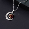 Alloy & Glass Luminous Moon Constellation Pendant Necklaces WG12A0F-07-1