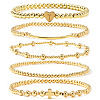 Brass and Stainless Beaded Stretch Bracelet Sets VB9693-8-1
