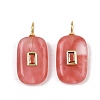 Cherry Quartz Glass Pendants KK-B157-43G-03-1