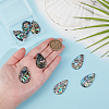 8Pcs Natural Paua Shell/Abalone Shell Pendants SHEL-BC0001-048B-3
