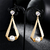 12 Pairs Flat Round Brass Clear Cubic Zirconi Stud Earring Findings KK-BC0008-77-5