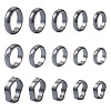 15Pcs 15 Styles Synthetic Hematite Plain Band Finger Rings RJEW-BY0001-01-2