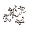 Gunmetal Plated Alloy Letter Pendants PALLOY-J718-01B-K-2