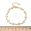 Clear Cubic Zirconia Cross with Virgin Link Chains Bracelet BJEW-G773-05G-5