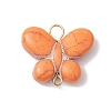 Dyed Synthetic Turquoise Butterfly Connector Charms PALLOY-JF02691-02-3