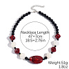 Resin Geometric Oval Graduated Beaded Necklaces with Alloy End Chains WG4F80F-03-1
