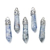 Bullet Natural Blue Spot Jasper Pointed Pendants G-E332-C36-2